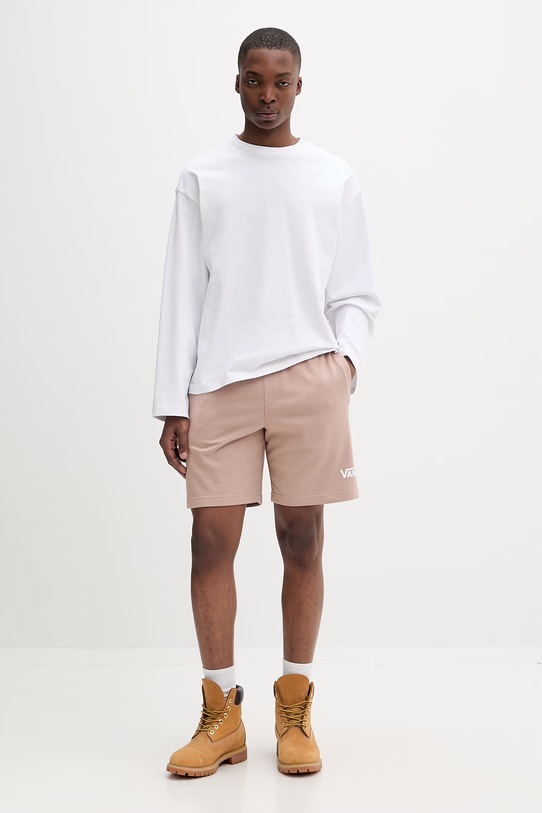 Vans szorty dresowe męskie bawełniane VN000W16E2V1 beżowy SS26