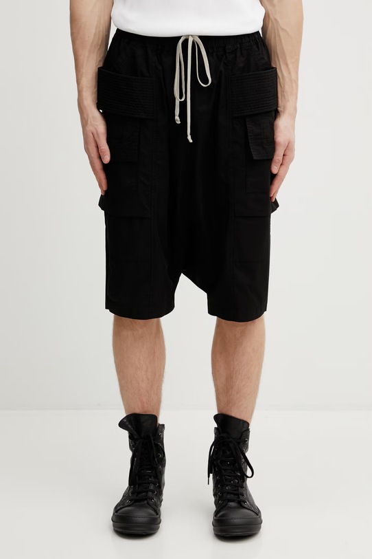 Rick Owens DRKSHDW Creatch Cargo Pods szorty cargo bawełniane męskie gładkie czarny DU01F4382.CR