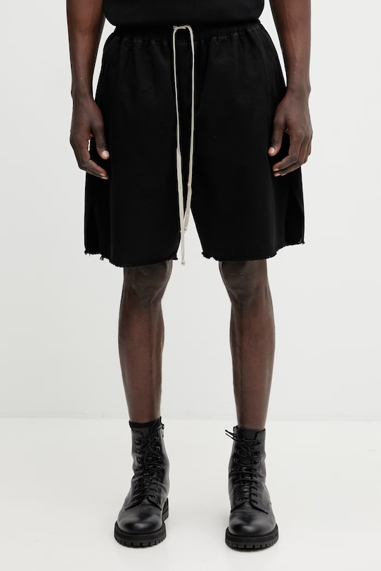 Rick Owens DRKSHDW szorty bawełniane gładkie czarny DU01F4383.CVS