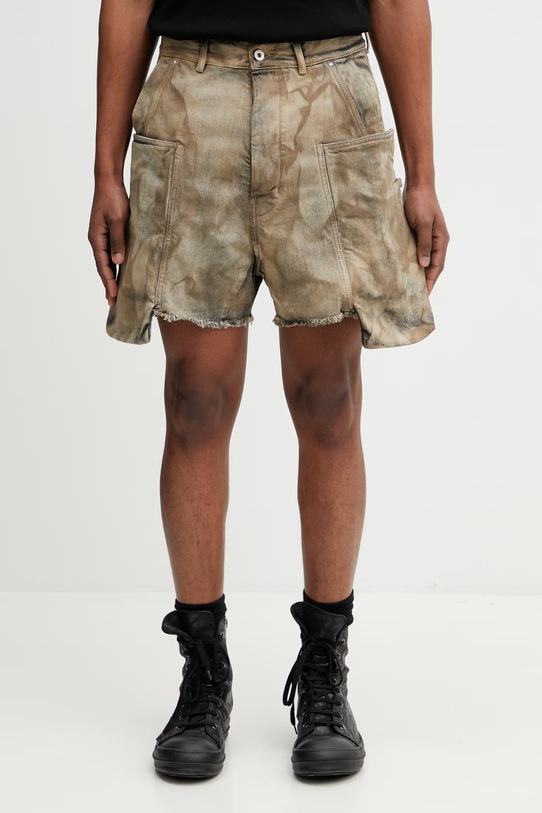 Rick Owens DRKSHDW Stefan Cargo šortky rifľové pánske hnedá DU01F4358.DST