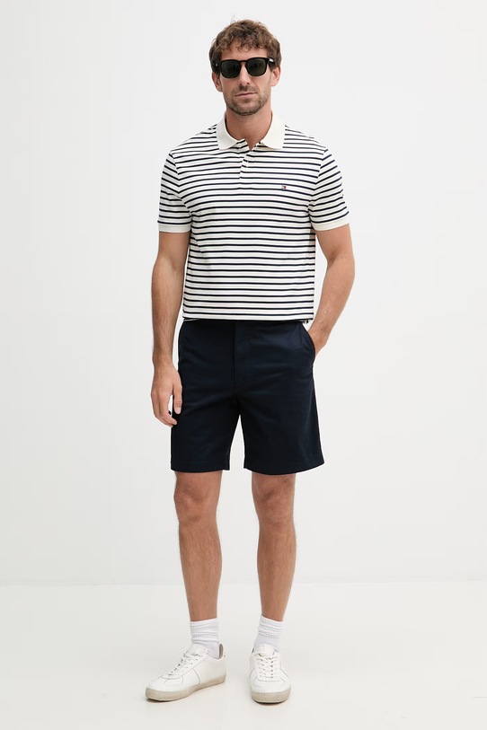 Tommy Hilfiger šortky chino pánske bavlnené s elastanom MW0MW42352 tmavomodrá SS26