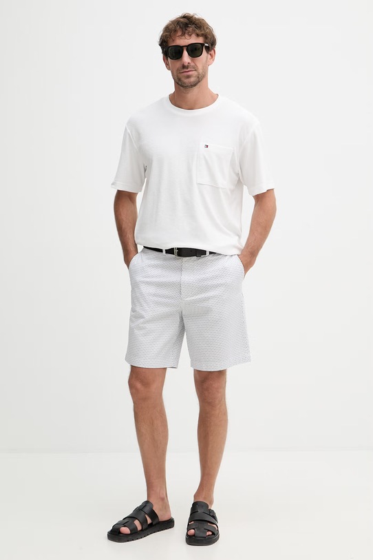 Tommy Hilfiger šortky pánské bavlněné s elastanem MW0MW42353 bílá SS26