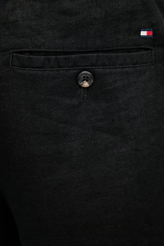 Tommy Hilfiger šortky pánské se lnem černá MW0MW44353