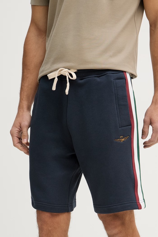 Aeronautica Militare szorty bawełniane aplikacja granatowy BF0030UF00677