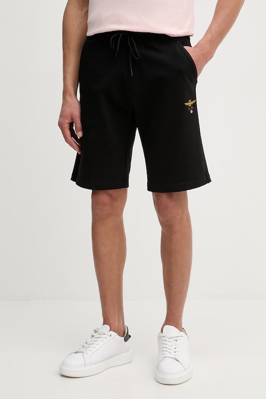 Σορτς Aeronautica Militare με ελαστάν μαύρο BF0032UF00674