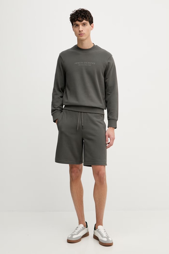 Armani Exchange szorty dresowe męskie bawełniane XM001300.AF20934 zielony SS26