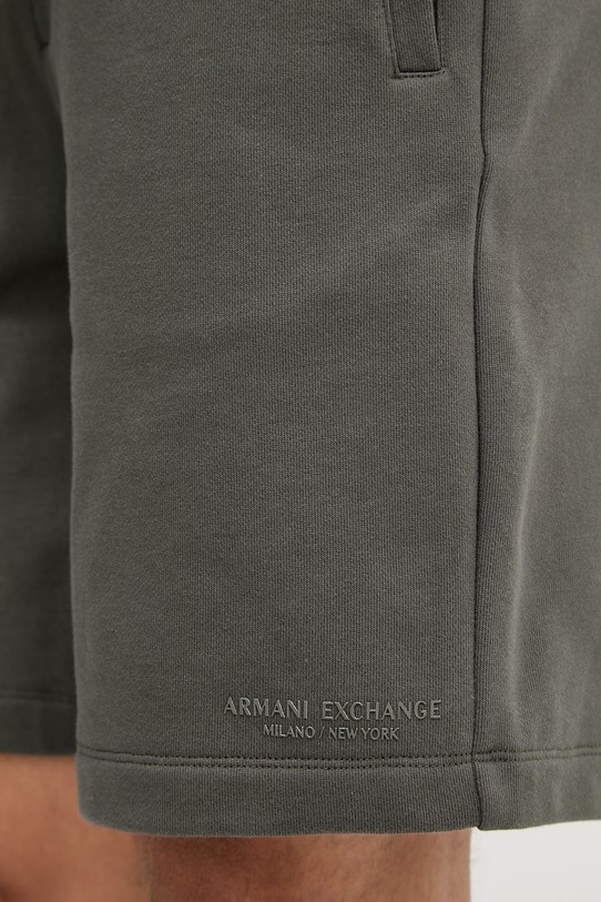 Armani Exchange szorty dresowe męskie bawełniane zielony XM001300.AF20934