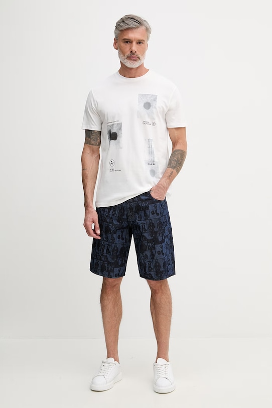 Armani Exchange szorty męskie bawełniane XM000658.AF24509 granatowy SS26