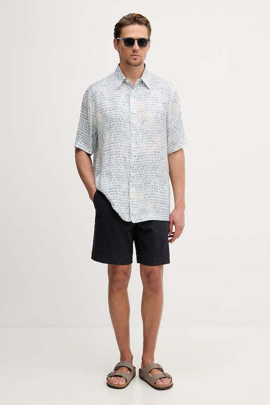 Armani Exchange szorty damskie z bawełną XM002099.AF22547 granatowy SS26