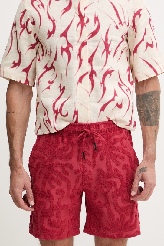 OAS szorty męskie z bawełną czerwony 201002.3004