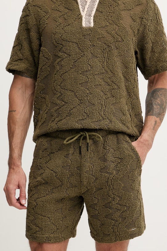 OAS szorty dresowe męskie z bawełną zielony 5013.03