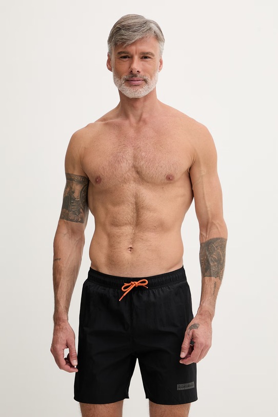 Napapijri szorty kąpielowe męskie BOX LOGO czarny NP0A4HAX9411
