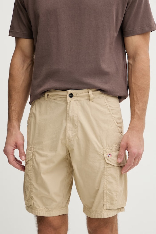 Napapijri szorty cargo męskie bawełniane Noto 2.0 beżowy NP0A4HOQN3D1