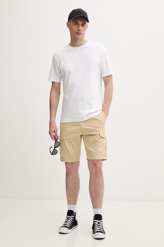 Napapijri szorty cargo męskie bawełniane N-Deline NP0A4HOTN3D1 beżowy SS26