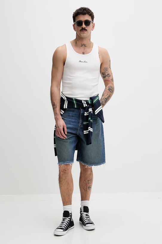 HUGO szorty męskie jeansowe MASON/S 50555975 niebieski SS26