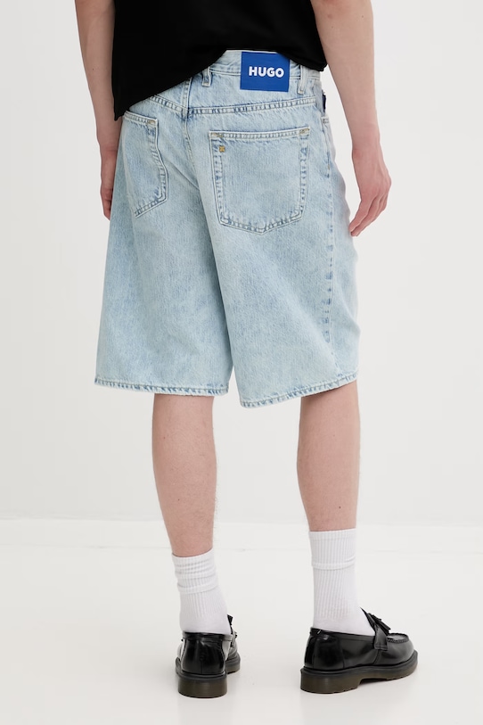 Odzież HUGO niebieskie szorty męskie bawełniane MASON/S 50555997 niebieski