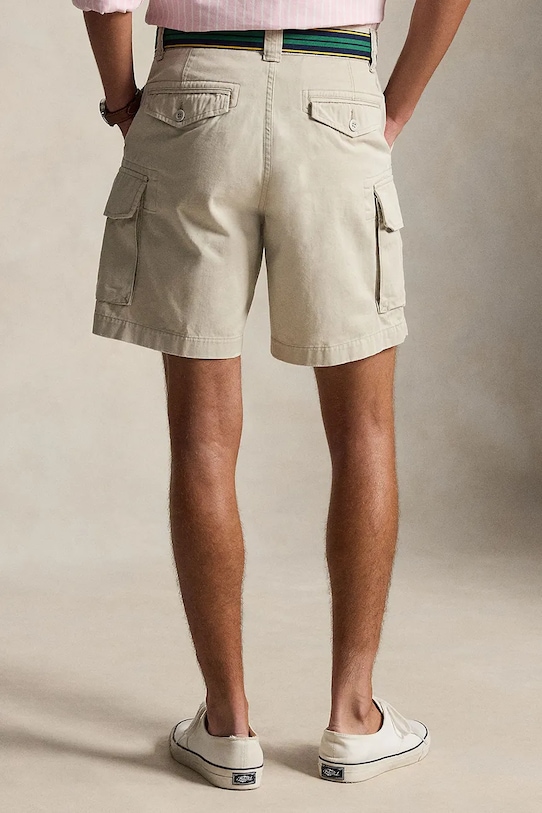 Памучен къс панталон Polo Ralph Lauren RUGGED TWILL-GELLAR 710964027004 зелен SS26