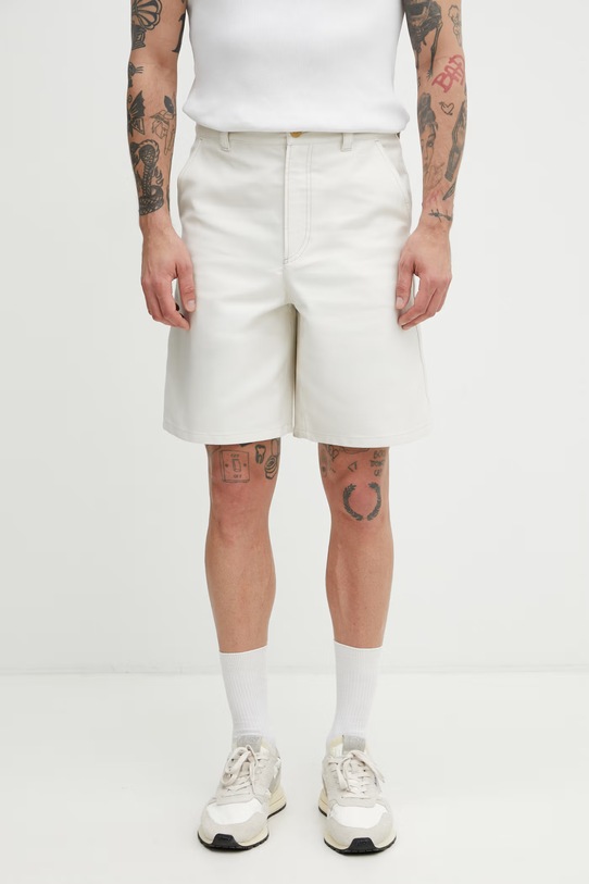 A.P.C. Moleskine szorty bawełniane męskie beżowy COHOI.H10022