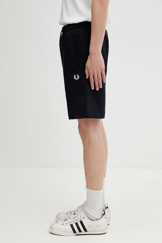 Fred Perry teplákové šortky bavlnené pánske S8505 tmavomodrá SS26