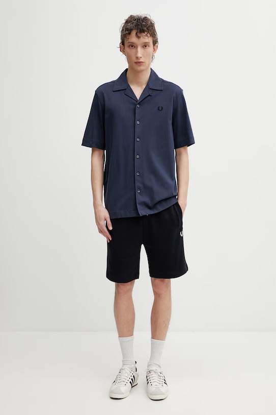 Fred Perry teplákové šortky pánské bavlněné S8505 námořnická modř