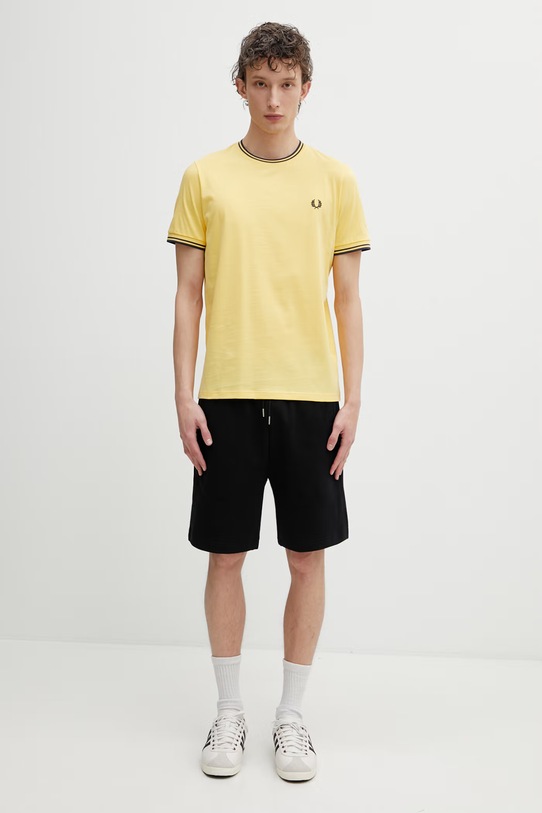 Fred Perry pantaloni scurți de trening bărbați bumbac S8505 negru