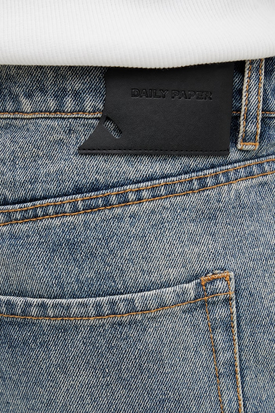 Daily Paper compact shield embroidery szorty jeansowe męskie niebieski 2610029