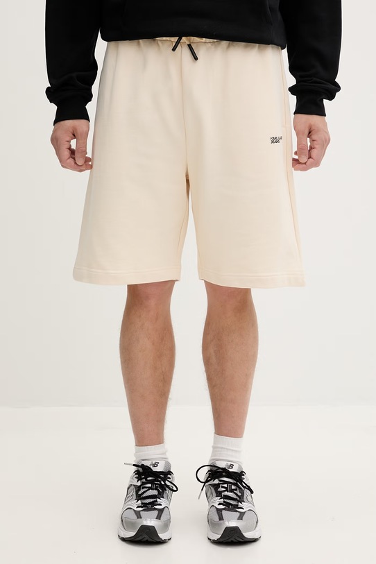 Karl Lagerfeld Jeans szorty dresowe męskie bawełniane beżowy B2M10148