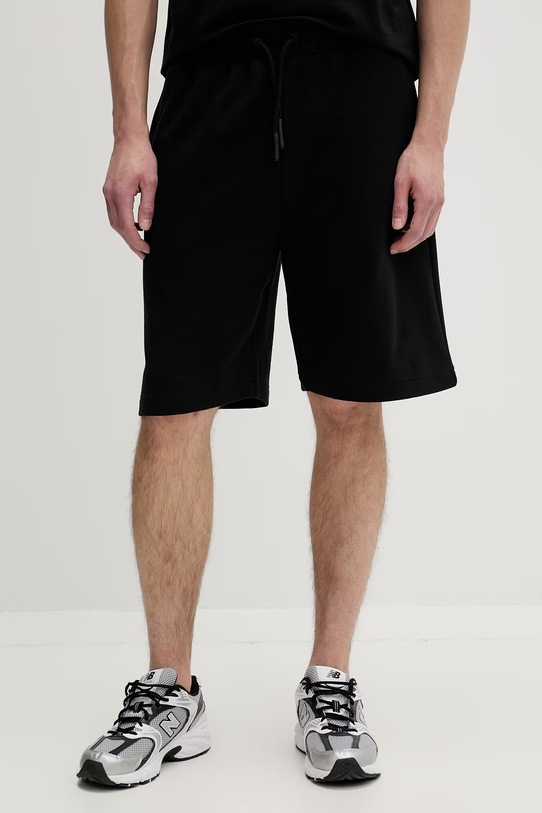 Karl Lagerfeld Jeans pantaloncini da tuta da uomo in cotone nero B2M10148