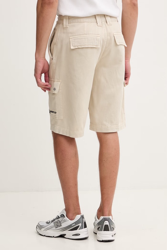 Oblečení Karl Lagerfeld Jeans cargo šortky pánské džínové B2M10055 béžová