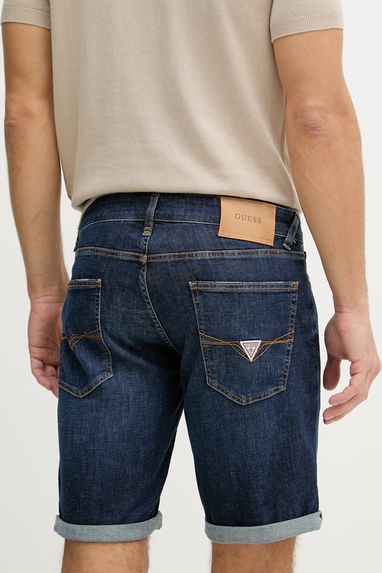 Oblečenie Guess šortky pánske bavlnené SONNY M6GD01.D0754 modrá