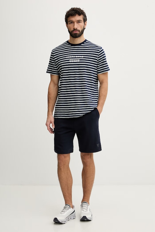 Guess szorty dresowe męskie bawełniane M6GD12.K3020 granatowy SS26