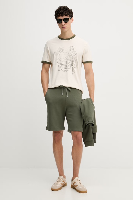 Guess teplákové šortky pánske bavlnené M6GD12.K3020 zelená SS26