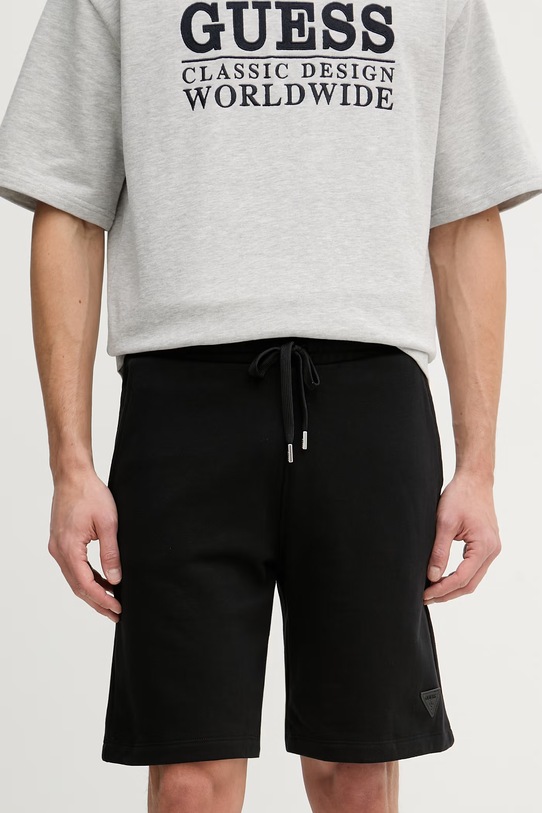 Guess szorty dresowe męskie bawełniane czarny M6GD12.K3020