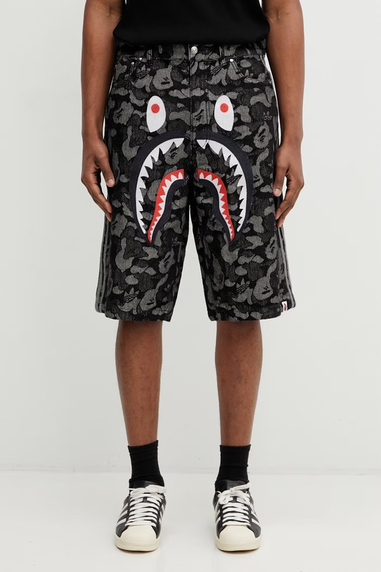 Джинсові шорти adidas Originals x BAPE бавовна чорний KF4917