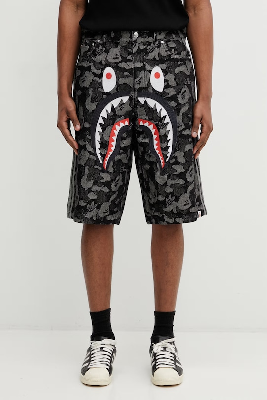 Джинсові шорти adidas Originals x BAPE бавовна чорний KF4917