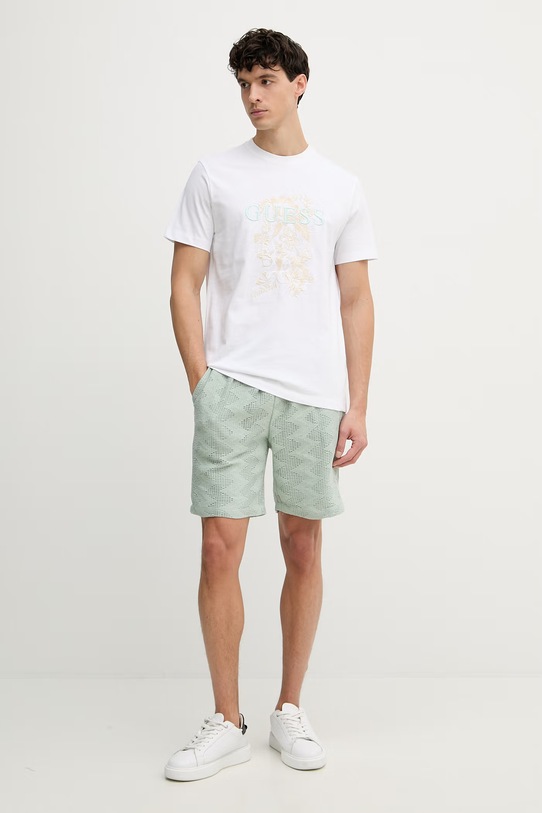 Guess szorty męskie ażurowe LATTICE M6GD29.K3237 zielony SS26