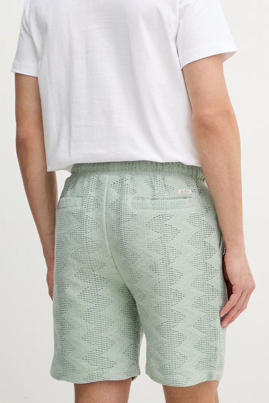Odzież Guess szorty męskie ażurowe LATTICE M6GD29.K3237 zielony