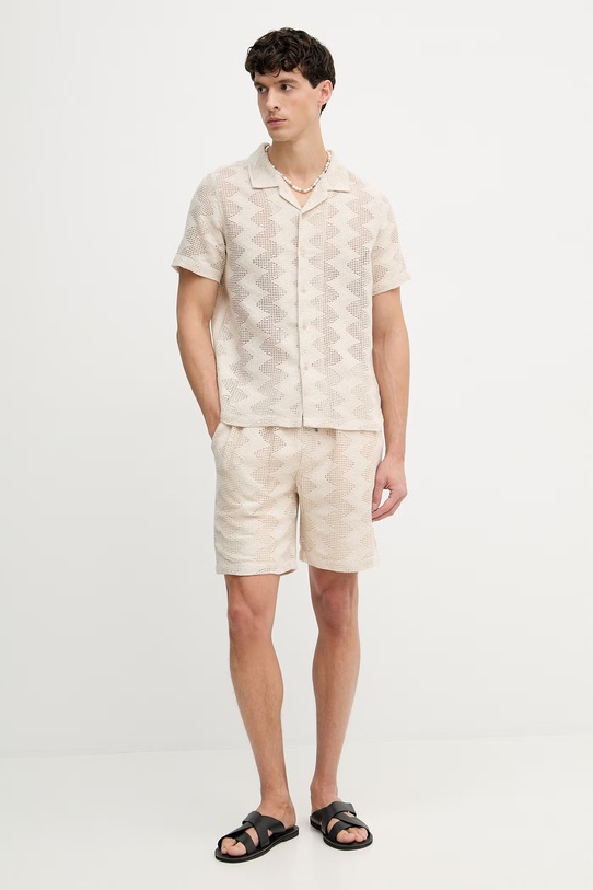 Guess σορτς Ανδρικά openwork LATTICE M6GD29.K3237 μπεζ SS26