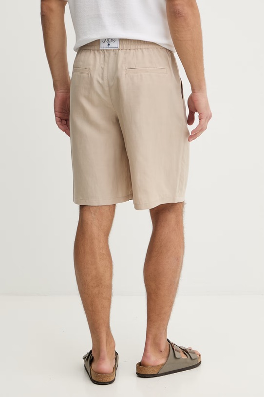 Oblačila Guess kratke hlače moške z lanom F6GD01.WN202 bež