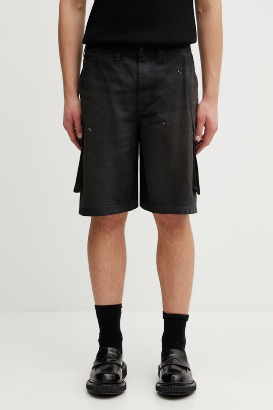 Our Legacy Mount szorty bawełniane męskie czarny M2264MSJH