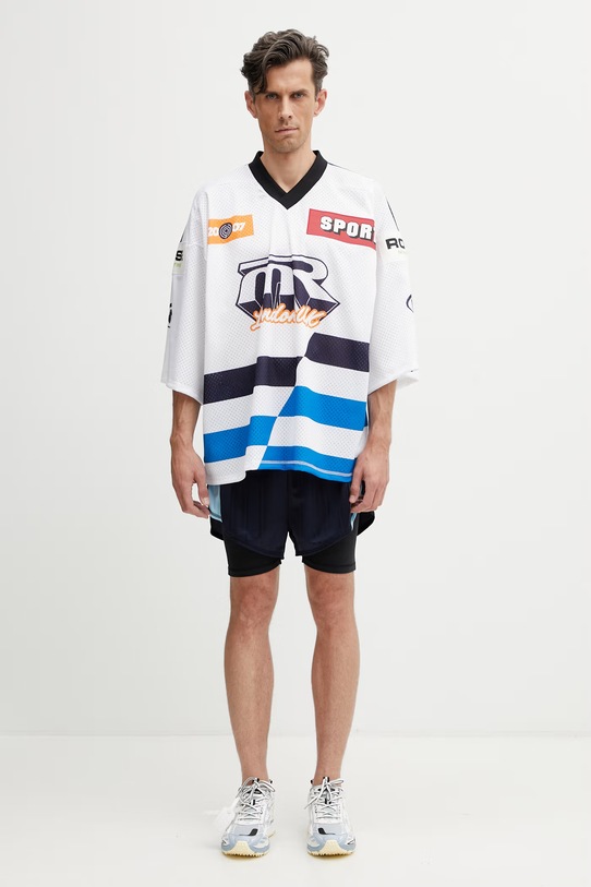 Martine Rose Football szorty męskie 126JT15504 niebieski