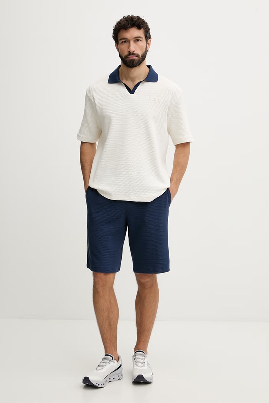 Guess szorty dresowe męskie bawełniane JHONNY Z6GD10.K3209 granatowy SS26