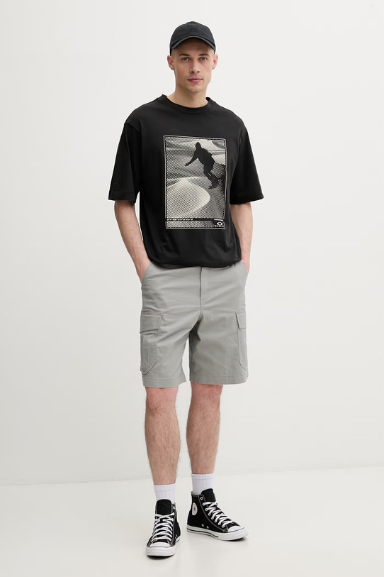 Oakley szorty cargo męskie bawełniane z elastanem szary FOA407896