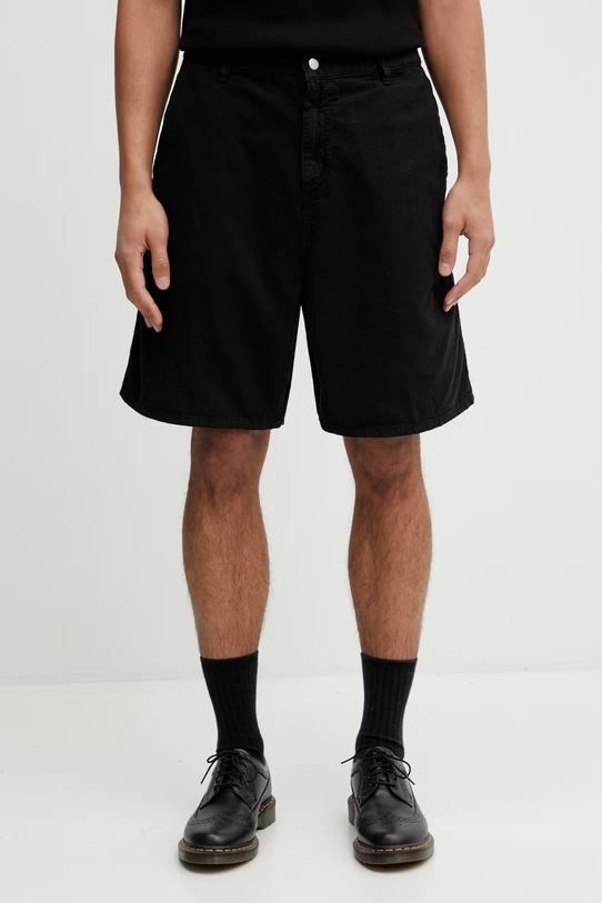 Carhartt WIP Walter Single Knee Short szorty cargo bawełniane męskie czarny I036491.89GD