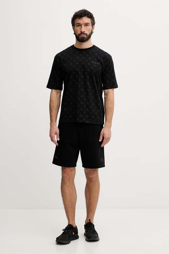 EA7 Emporio Armani szorty dresowe męskie z bawełną AF20845.7M001599 czarny SS26