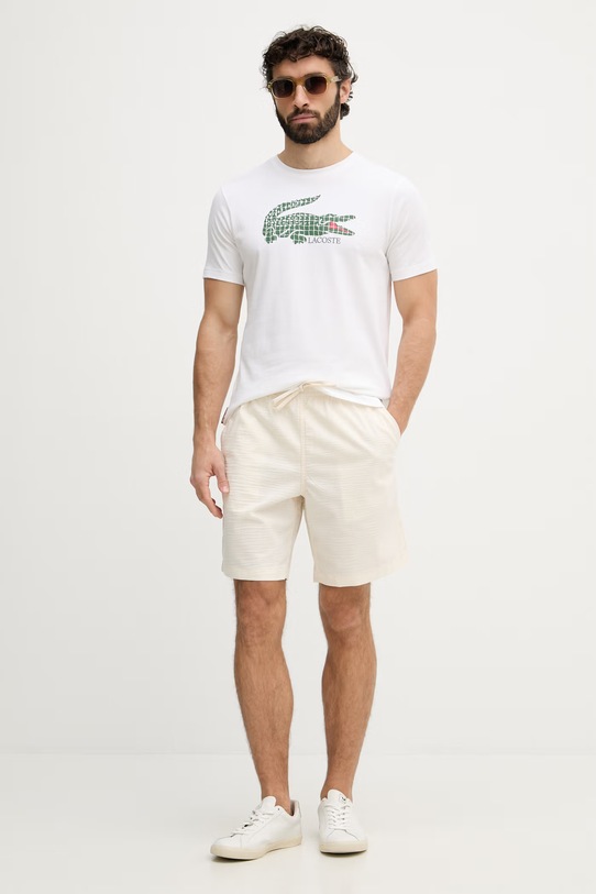 Lacoste pantaloni scurți pentru bărbați, cu bumbac GH1977 bej SS26