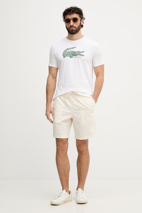 Lacoste pantaloni scurți pentru bărbați, cu bumbac GH1977 bej SS26