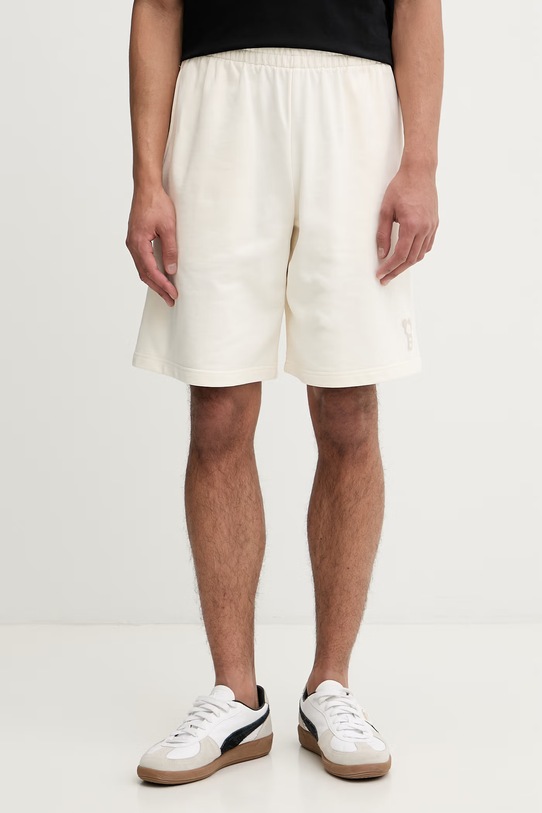 Baron Filou teplákové šortky pánske bavlnené béžová 000015074