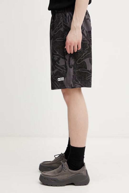 AAPE szorty dresowe z bawełną męskie AAPSPMC684XXQ czarny SS26