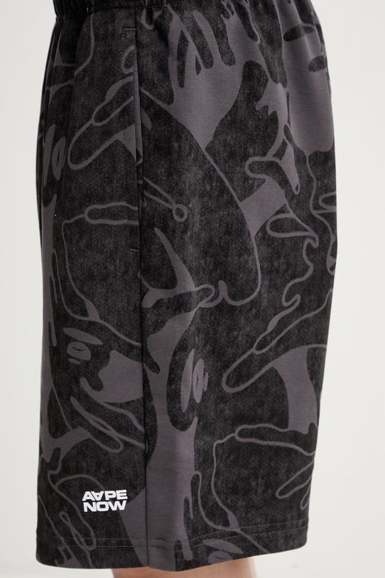 AAPE szorty dresowe z bawełną męskie czarny AAPSPMC684XXQ